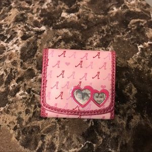 Pink mini purse box with A monogram